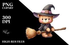 Funny Witch Bear Design | Sublimation | Clipart Product Image 1