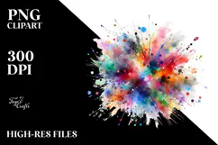 Colorful Brushstroke Watercolor PNG Product Image 2