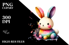 Colorful Pastel Bunny Wood PNG Product Image 2