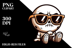 Cute Sugar Skull with Oversized Sunglasses, High-Res PNG Product Image 2