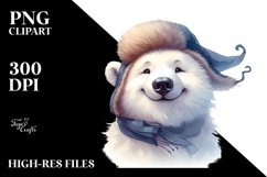 Funny Polar Bear Portrait Tongue Out | Clipart Product Image 1