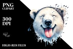 Funny Polar Bear Portrait Tongue Out | Clipart Product Image 1
