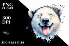 Funny Polar Bear Portrait Tongue Out | Clipart Product Image 1