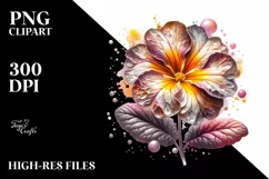 Shiny Detailed Primrose Watercolor | Clipart Product Image 1