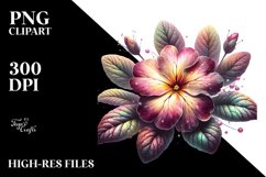 Shiny Detailed Primrose Watercolor | Clipart Product Image 3