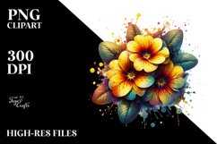 Shiny Detailed Primrose Watercolor | Clipart Product Image 3