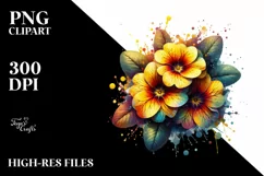 Shiny Detailed Primrose Watercolor | Clipart Product Image 3