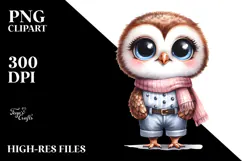 Sublimation Caricature-Like Baby Owl Standing Up Product Image 2