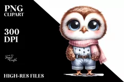 Sublimation Caricature-Like Baby Owl Standing Up Product Image 1