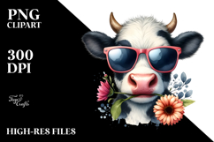 Funny Cow with Angry Face PNG Product Image 2