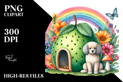 Dog House Rainbow Mushroom | Clipart Product Image 2
