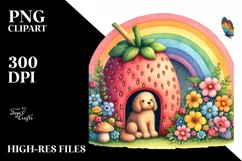 Dog House Rainbow Mushroom | Clipart Product Image 1