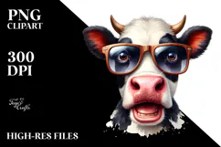 Cow with Sunglasses, Transparent PNG Product Image 2