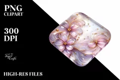 Pastel Glossy Lilac Watercolor Splash PNG Product Image 3