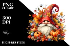 Vibrant Autumn Gnome Watercolor PNG Product Image 3
