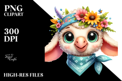 Funny Parrot Lamb with Bandana PNG Product Image 2