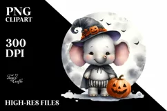 Cute Halloween Baby Elephant PNG Product Image 3