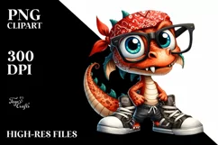 Funny Dragon Portrait with es, Transparent PNG Product Image 3
