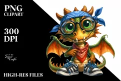 Funny Dragon Portrait with es, Transparent PNG Product Image 3