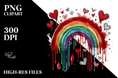 Paintbrush Style Heart with Wings PNG Product Image 2