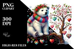 Adorned Polar Bear Watercolour Drawing Product Image 2