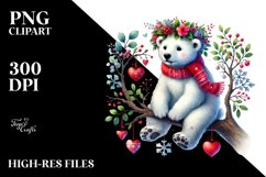 Adorned Polar Bear Watercolour Illustration Product Image 2