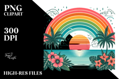 Retro Tropical Rainbow Sunset, 20 oz Tumbler Product Image 2