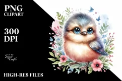 Cute Baby Bird with Big Eyes PNG Product Image 1