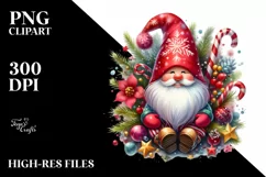 Washed Vibrant Christmas Gnome PNG Product Image 3