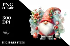 Washed Vibrant Christmas Gnome PNG Product Image 3