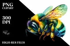 Cute Baby Bee Sleeping in Flower PNG Product Image 3
