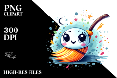 Funny Broom Summer Sticker Clipart Product Image 2