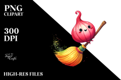 Funny Broom Summer Sticker Clipart Product Image 2