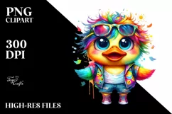 Cute Baby Duck Dressed in Colorful Layers Product Image 1