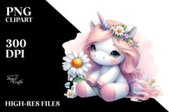 Pastel Baby Unicorn with Daisy Product Image 3