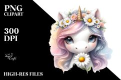 Pastel Baby Unicorn with Daisy Product Image 1