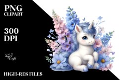 Pastel Baby Unicorn with Delphinium Product Image 3