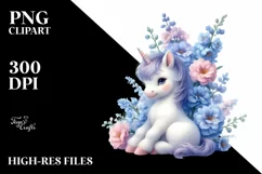 Pastel Baby Unicorn with Delphinium Product Image 1