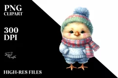 Dumb Chicken in Winter Clothes PNG Product Image 2