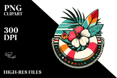 Retro Tropical Beach Waves PNG Product Image 2