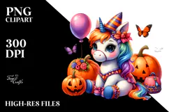 Baby Unicorn Halloween Clipart Product Image 2