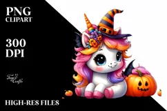 Baby Unicorn Halloween Clipart Product Image 1