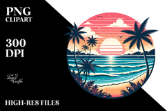 Sublimation Retro Tropical Beach Sunset Product Image 2