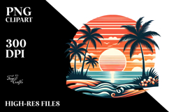 Sublimation Retro Tropical Beach Sunset Product Image 2