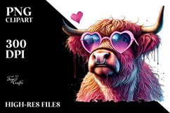 Pink Cow with Sunglasses PNG Product Image 2