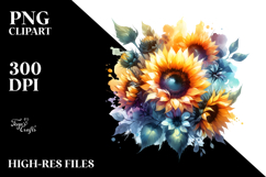 Abstract Vibrant Sunflower | Clipart Product Image 2