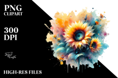 Vibrant Sunflower Abstract | Sublimation | Clipart Product Image 2