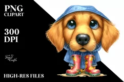 Golden Retriever Summer Sticker Clipart Product Image 1