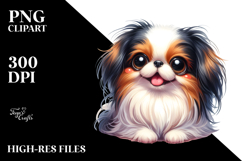 Watercolor Cute Japanese Chin PNG Product Image 2