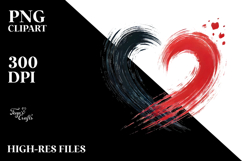 Simple Paintbrush Style Heart, PNG Product Image 2